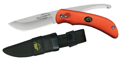 Outdoor Edge SZ20NC SwingBlade  3.60"/3.20" Folding Skinning/Gutting Plain Aichi AUS8 SS Blade Blaze Orange TPR Handle