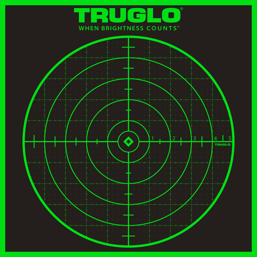 TruGlo TG10A6 Tru-See Grid Self-Adhesive Heavy Paper Black/Green 12"x12" Bullseye 6 Pack