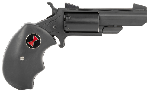 North American Arms BWMCRK Black Widow  22 WMR 5 Shot 2" Matte Black Heavy Vent Rib Barrel, Matte Black Cerakote Stainless Steel Frame, Black Cylinder, Black Finger Grooved Rubber Grip, Exposed Hammer