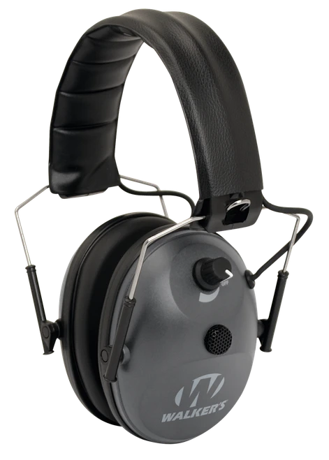 Walker's GWPWLK1MEM Single Mic Electronic Muff 24 dB Over the Head Gray/Black Polymer