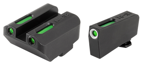 TruGlo TG13GL4A TFX  Low Suppressor Height Black Green Tritium & Fiber Optic White Outline Front Sight Green Tritium & Fiber Optic Rear Sight Compatible with Glock (Excludes MOS)