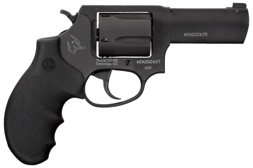 Taurus 260531NS 605  SA/DA 38 Speical +P or 357 Mag 5 Shot 3" Barrel, Overall Matte Black Finish Stainless Steel, Finger Grooved Black Hogue Rubber Grip, Night Front Sight