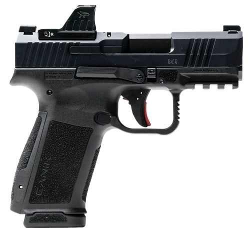 Canik HG7882VN Mete MC9L w/Optic 17+1 9mm Luger Black Sub-Compact Frame 3.18" Steel Barrel Black, Nitride Serrated Steel Slide, Black Polymer Frame w/Picatinny Rail, MeCanik MO1 Red Dot