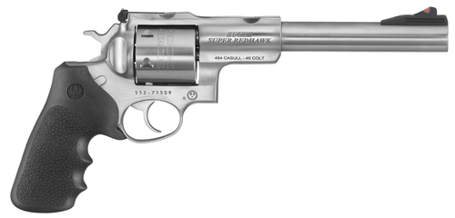 Ruger 5507 Super Redhawk  Large Frame 480 Ruger 6rd 7.50" Satin Stainless w/Integral Mount Barrel, Satin Stainless Steel Cylinder & Frame, Hogue Tamer Monogrip, Transfer Bar Safety, Exposed Hammer