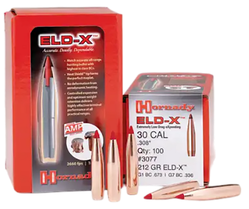 Hornady 3074 ELD-X  30 Cal .308 178 gr Extremely Low Drag eXpanding 100 Per Box/ 15 Case