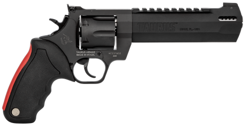 Taurus 2440061RH Raging Hunter  44 Rem Mag 6rd 6.75" Matte Black Oxide Steel Black Rubber with Integrated Red Cushion Insert Grip