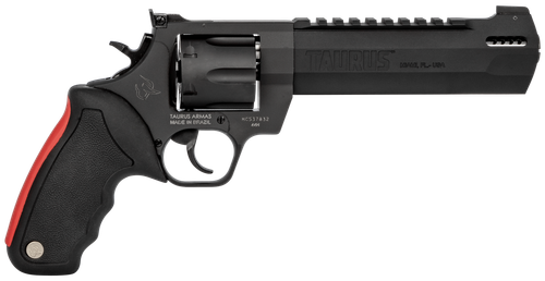 Taurus 2440061RH Raging Hunter  44 Rem Mag 6rd 6.75" Matte Black Oxide Steel Black Rubber with Integrated Red Cushion Insert Grip