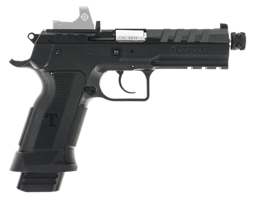 Tanfoglio TFFDT9RS Force Duty Tactical 9mm Luger 20+1 4.90" Stainless Threaded Barrel, Black Steel Optic Ready/Serrated Slide, Black Polymer Frame w/Beavertail & Picatinny Rail, Textured Grip