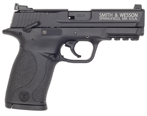 Smith & Wesson 108390 M&P 22  Compact Frame 22 LR 10+1, 3.60" Black Steel Barrel, Black Hard Coat Anodized Serrated Slide, Black Polymer Frame w/Picatinny Rail Frame & Grip, Ambidextrous, Thumb Safety