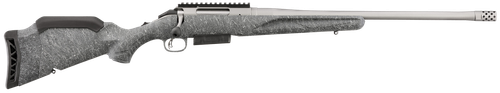 Ruger 46905 American II  Full Size 450 Bushmaster 3+1 20" Gun Metal Gray Cerakote Threaded Barrel & Alloy Steel Receiver w/Picatinny Rail, Gray Splatter Adj LOP Synthetic Stock
