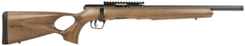 Savage Arms 70217 B Series Timber 22 LR 10+1 18" Matte Black Threaded Barrel, Matte Black Picatinny Rail Carbon Steel Receiver, Woodgrain Fixed Thumbhole Stock