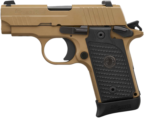 Sig Sauer 238380ESCPN P238 Micro-Compact Emperor Scorpion 380 ACP 2.70" 6+1 & 7+1 Flat Dark Earth Hardcoat Anodized Flat Dark Earth Nitron Stainless Steel Black Hogue G10 Piranha Grip