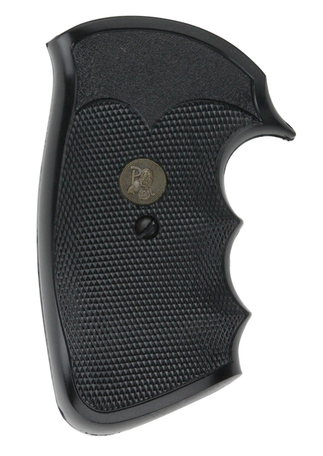 Pachmayr 02528 Gripper Grip Checkered Black Rubber with Finger Grooves for Colt Python, Trooper