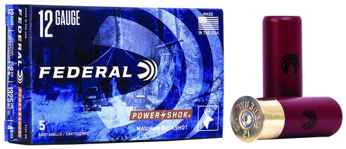 Federal F1274B Power-Shok Magnum 12Gauge 2.75" 27Pellets 1 1/4oz 4BuckShot 5 Per Box/50 Case