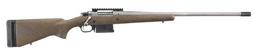 Ruger 47198 Hawkeye Long-Range Hunter Full Size 6.5 Creedmoor 5+1 22" Matte Stainless Steel Threaded Barrel, Picatinny Rail Stainless Steel Receiver, Black Speckled Brown Adj LOP Laminate Stock