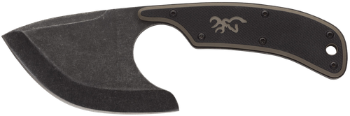 Browning 3220323B Cutoff  Boxed 2.50" Fixed Skinner Plain Black Black Oxide Stonewashed 9Cr14MoV SS Blade, Black/Tan G10 Handle