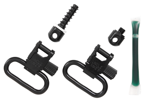 Uncle Mike's 15312 Fore End Band Swivel Set Quick Detach 115 LRB Blued 1" Loop for Tube Magazine Leaver Action Rifles/ Carbines/ Mossberg 500 Shotguns
