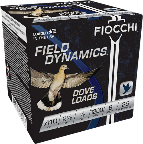 Fiocchi 410GT8 Field Dynamics Dove & Quail 410Gauge 2.50" 1/2oz 8Shot 25 Per Box/10 Case