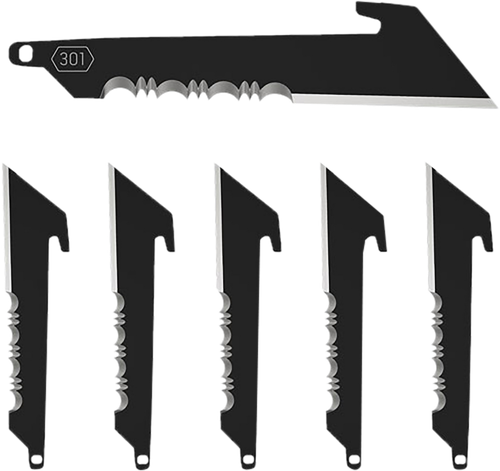 Outdoor Edge RRUS30K6C Replacement Blades  6 3" Black Utility Serrated 420J2 SS Blades