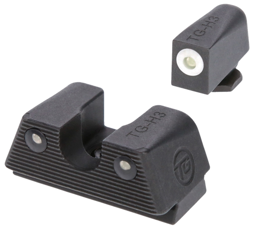 TruGlo TGTG231G1XA Tritium X  White Outline Tritium Front/Green Tritium Rear/Black Nitride Fortress Frame, Compatible w/Glock 42/43/43X/48 Except MOS, Front Post/Rear Dovetail Mount
