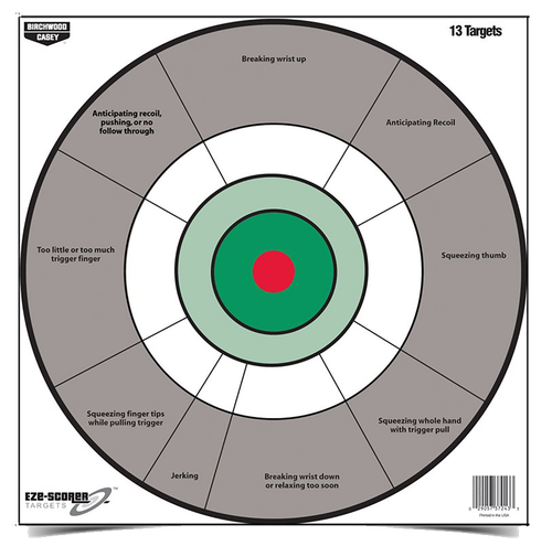 Birchwood Casey 37245 EZE-Scorer  12" Bullseye Paper Hanging Gray/White 13 Per Pkg
