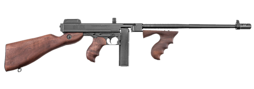 Thompson T1 1927A-1 Deluxe 45 ACP Caliber with 16.50" Barrel, 20+1 Capacity (Stick), Blued Metal Finish, American Walnut Stock Wood Grip Right Hand