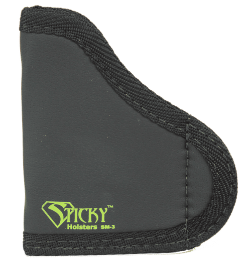 Sticky Holsters SM3 SM-3  IWB Size 3 Black/Green Latex Free Rubber Fits .380 Semi-Auto w/Laser Fits Up To 2.75" Barrel Ambidextrous