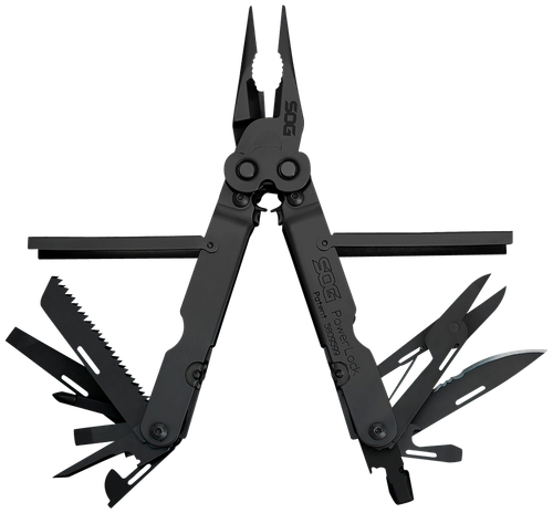 S.O.G SOG-B61N-CP Powerlock  Black Oxide 420 Stainless Steel 7" Long Features 18 Tools w/Sheath