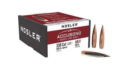 Nosler 58454 AccuBond Long Range 338Cal 265gr Spitzer Point Boat Tail 100/Box