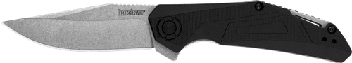 Kershaw 1370 Camshaft  EDC 3" Folding Clip Point Plain Stonewashed 4Cr14 Blade, Black GFN Handle