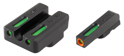 TruGlo TG13CZ1PC TFX Pro  Black | Green Tritium & Fiber Optic Orange Outline Front Sight Green Tritium & Fiber Optic Rear Sight