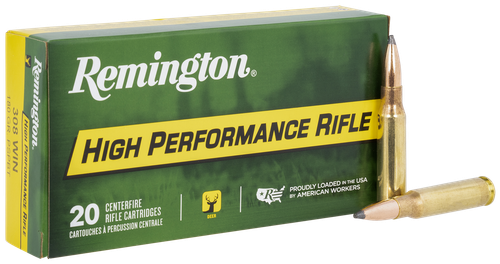 Remington Ammunition R21473 High Performance Rifle 308Win 180gr Pointed Soft Point Boat Tail 20 Per Box/10 Case