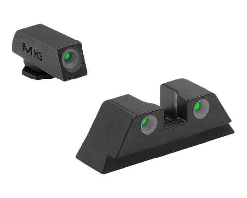 Meprolight USA 102223101 Tru-Dot Sight Set Green Tritium Front & Rear, Compatible w/Glock Frame 17/19/22/23/24/25/28/31/32/33/34/35/37/38/39