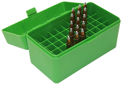 MTM Case-Gard RS5010 Ammo Box Flip-Top 223Rem/204Ruger Green Polypropylene 50rd