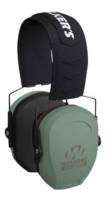 Walker's GWPRSMPASSGN Razor Slim Passive Muff 27 dB Over the Head Sage Green/Black Polymer
