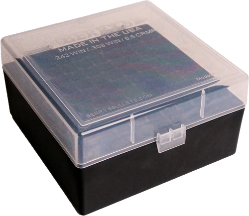 Berry's 25338 Ammo Box  Clear/Black Polypropylene 100rd