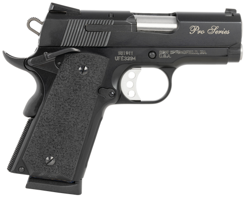 Smith & Wesson 178020 PC 1911 Pro Sub-Compact Frame 45 ACP 7+1, 3" Stainless Steel Barrel, Black Serrated Carbon Steel Slide, Black Aluminum Frame w/Beavertail, Black Stippled Grip
