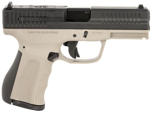 FMK FMKG49TG G3  9mm Luger 14+1 4" Stainless Steel Barrel, Black Optic Cut/Serrated Carbon Steel Slide, Titanium Gray Polymer Frame w/Picatinny Rail, Black Backstrap Grip
