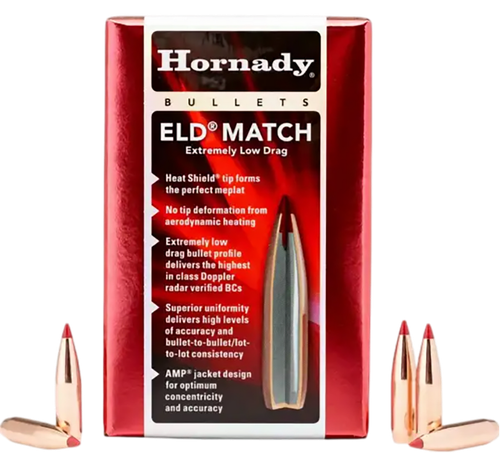 Hornady 2561 ELD Match  25 Cal .257 134 gr Extremely Low Drag Match 100 Per Box/ 15 Case