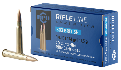 PPU PP303F Standard Rifle  303British 174gr Full Metal Jacket Boat Tail 20 Per Box/10 Case