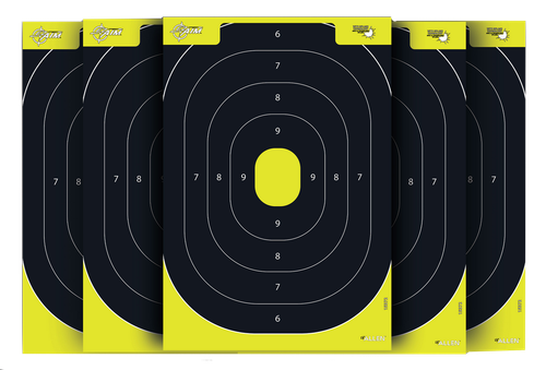 EZ-Aim 1537230 Splash Reactive  IPSC Silhouette Paper Hanging 12.50" W X 18.25" H Chartreuse/Black 30 Per Pkg