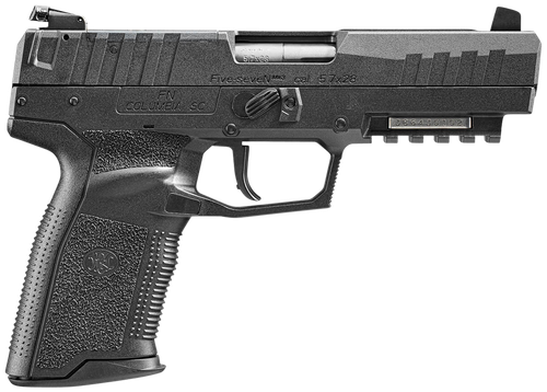 FN 66101276 Five-seveN MRD 5.7x28mm 10+1 4.80" Black Steel Barrel, Black Optic Ready/Serrated Steel Slide & Polymer Frame w/Picatinny Rail, Black Textured Polymer Grip, Ambidextrous