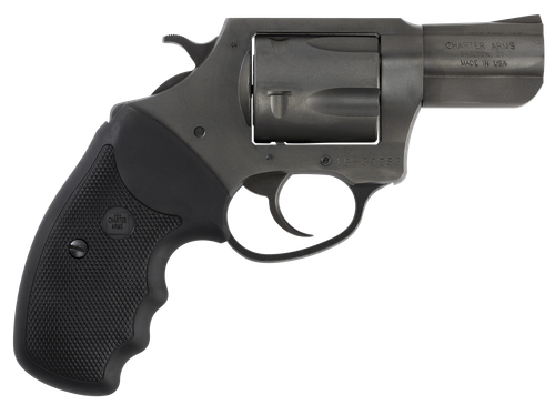 Charter Arms 64420 Bulldog  Large 44 S&W Spl 5 Shot, 2.50" Black Nitride Steel Barrel, Cylinder & Frame w/Black Finger Grooved Rubber Grip, Exposed Hammer