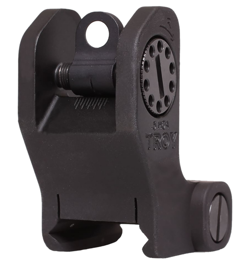 Troy Ind SSIGFRSROBT00 Rear Fixed BattleSight Round  Black Hardcoat Anodized for AR-15/AR-10