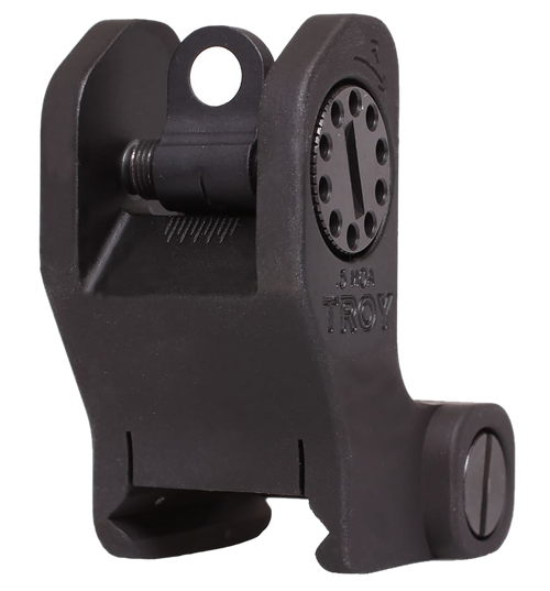 Troy Ind SSIGFRSROBT00 Rear Fixed BattleSight Round  Black Hardcoat Anodized for AR-15/AR-10