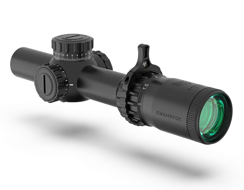 Swampfox Optics THK16241GF Tomahawk II  Black 1-6x 24mm 30mm Tube Bright Fiber Optic Green Reticle