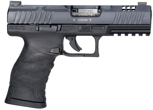 Walther Arms 5220302 WMP Optic Ready 22 WMR 10+1 4.50" Stainless Steel Barrel, Black Optic Ready/Serrated Slide, Black Polymer Frame w/Picatinny Rail, Black Polymer Grip, Right Hand