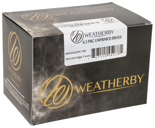 Weatherby BRASS65PCT50 Unprimed Cases  6.5PRC Rifle Brass 50/Box