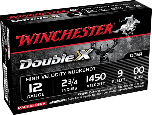 Winchester Ammo SB1200 Double X High Velocity 12Gauge 2.75" 9Pellets 00Buck Shot 5 Per Box/50 Case