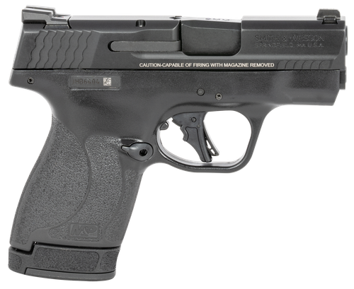 Smith & Wesson 13250 M&P Shield Plus Micro-Compact 9mm Luger 10+1/13+1, 3.10" Black Stainless Steel Barrel, Matte Black Armonite Serrated Slide, Matte Black Polymer Frame, No Thumb Safety